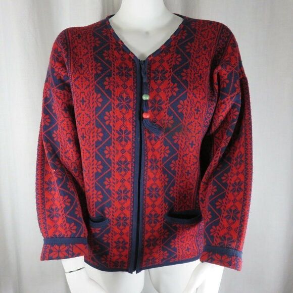 Vtg Obermeyer M Fair Isle Nordic Ski Sweater - Picture 2 of 8